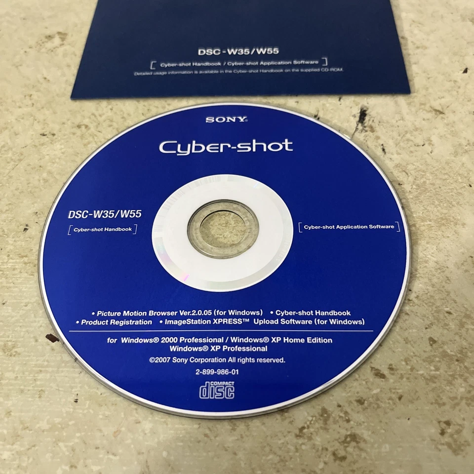 Sony Cybershot CD ROM Software DSC-W35-W55 - Image 2 of 2