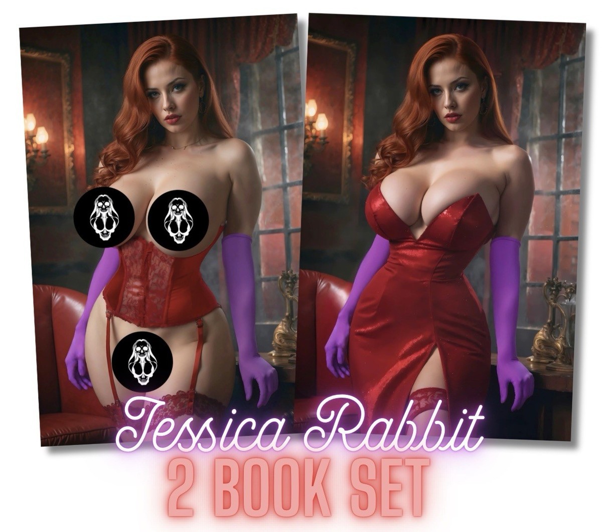 Jessica Rabbit DOUBLE SIDED SET (Nude/Nice) - Deviant Nation Ltd 100 w/ CoA 