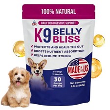 K9 Belly Bliss Dog Probiotic Powder 30 Scoops Gut Digestive Support