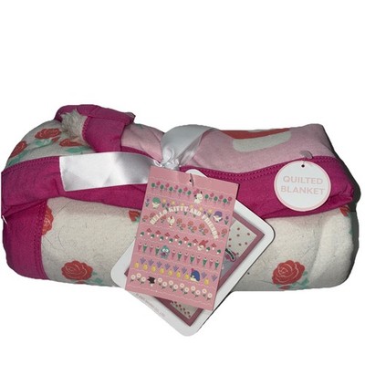 Hello Kitty & Friends Soft Quilt Sherpa Blanket 30  x 40  Warm & Colorful NWT