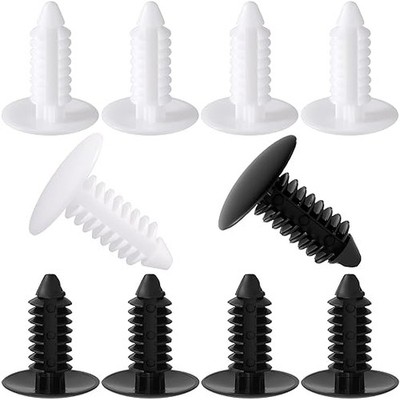 10 Pcs White Bumper Plugs, License Plate Hole Plugs, Plastic Push Pins Automotiv