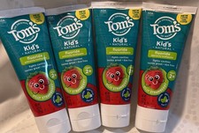 Tom's of Maine Kid s Natural Toothpaste W/ Fluoride Strawberry, Age 2 ; Lot Of 4