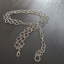 Vintage Y2K 1960's Inspired Silver Metallic Chain Belt