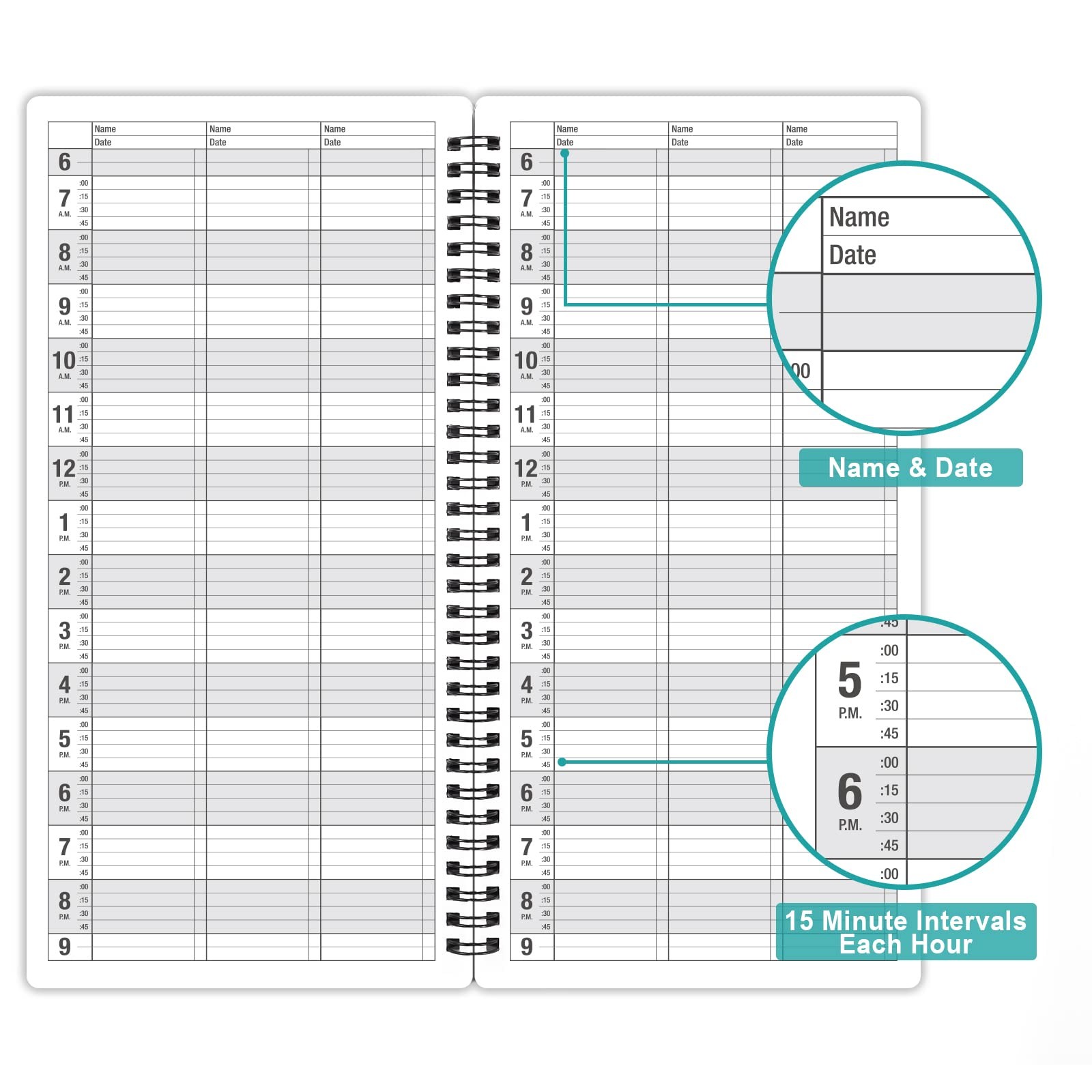 Appointment Book – Undated Salon Appointment Book, Daily＆Hourly Schedule Book...