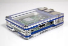 C4Labs Zebra Case for Raspberry Pi3B+, 3,2, B+ 2B w/Power Cord - True Blue