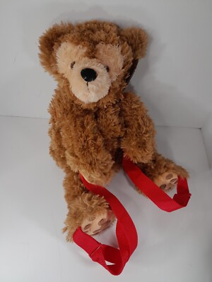 Disney Parks Pre Duffy Disney Bear Plush Backpack Hidden Mickey Red Straps NWT