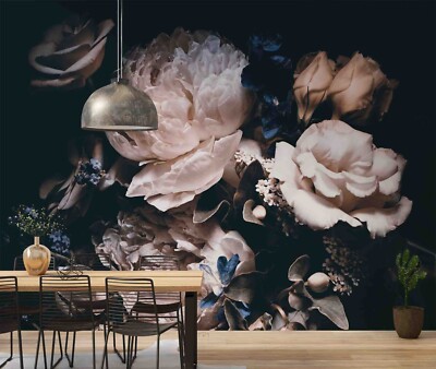 3D Pink Flower Close-up Self-adhesive Removable Wallpaper Murals 5