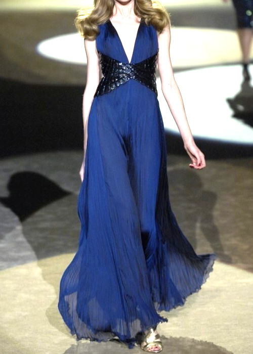 Roberto Cavalli 2007 Vintage Runway Sequin Long Maxi Gown Dress US 4 6 / IT 42 image 2