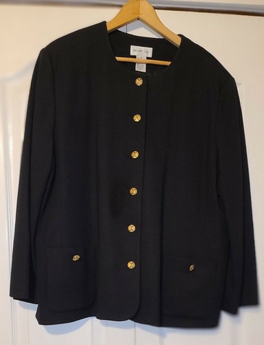 2 Pc. Suit Set Henry-Lee Blazer & Pads Button Up Long Sleeve & Skirt Elastic 18 - Bild 10 von 11