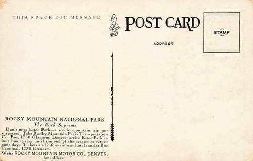 Postkarte Grand Lake Colorado Rocky Mountain Nationalpark CO Vintage - Bild 2 von 2