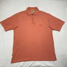 Tommy Bahama Polo Shirt Mens Medium Pink Short Sleeve Marlin