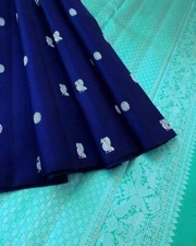 BLUE COLOR KANCHIPURAM Silk Banarasi Saree with Paithani Style,