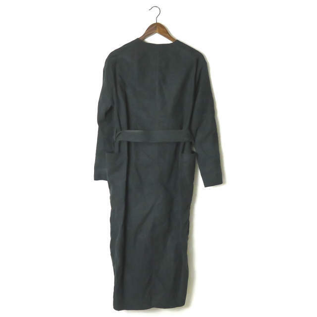 AURALEE WASHED LINEN BELTED JACKET 黒17ss AURALEE 17SS Japan WASHED LINEN NO COLLAR COAT A7SC04LP 0