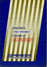 PIONEER Price List 1987 A4 Car Stereo Component Centrate Series,kex,kpx,Dex,Cdx