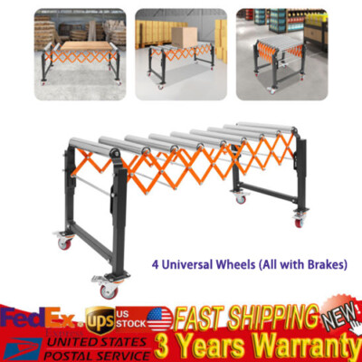 Adjustable Roller Conveyor Table Flexible Roller Conveyor 17-51inch 176lbs Load