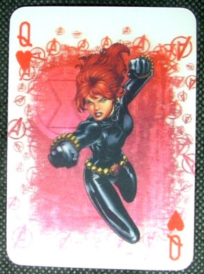 1 x Motion / Flicker playing card Marvel Avengers Black Widow Queen of Hearts
