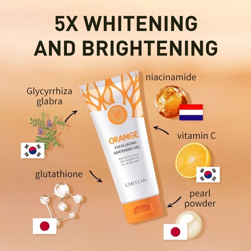 GMEELAN Combo Set Gluta Whitening Lazy Cream And Orange
