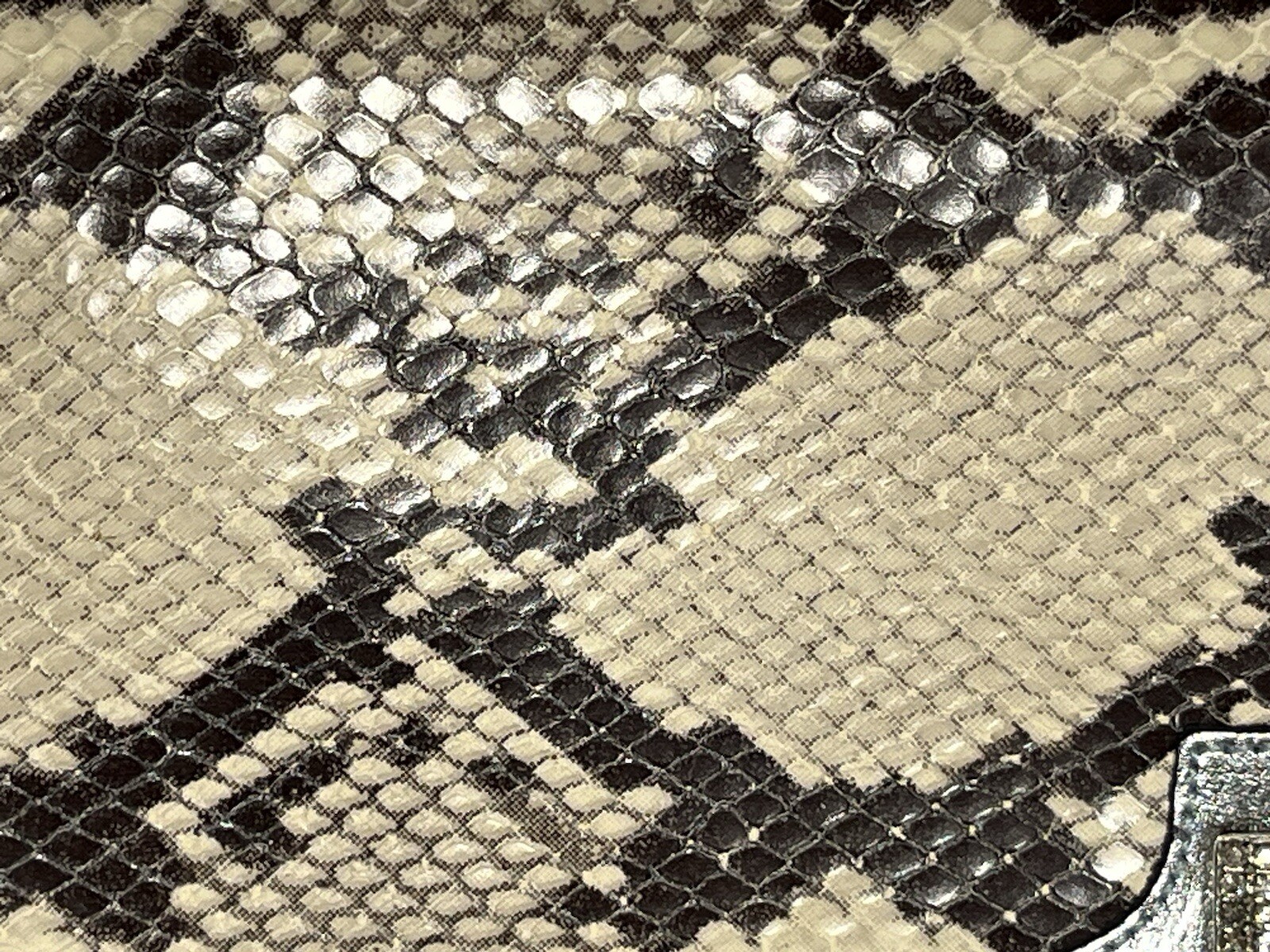 Leather Python Snakeskin purse shoulder clutch Tu… - image 8