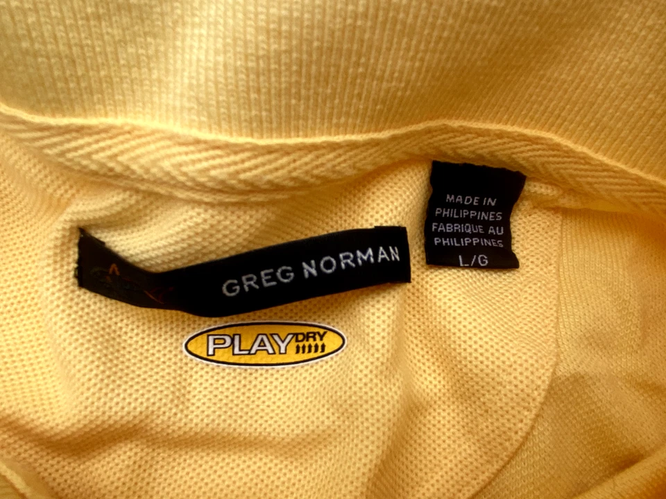 Greg Norman Golf Play Dry Yellow S/S Polo Shirt Size L - image 4 of 4