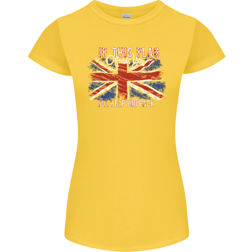 If This Flag Offends You Union Jack Britain Womens Petite Cut T-Shirt - Picture 63 of 67