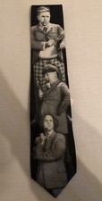 Ralph Marlin 3 Stooges Tie Black & White 100% Polyester made in the USA NWT