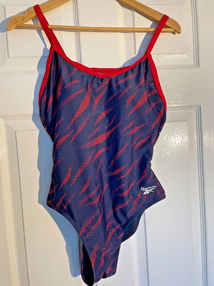 Nuevo con etiquetas Reebok Mujer Talla 12 Azul Con Rojo Traje De Baño Foto 2 de 4