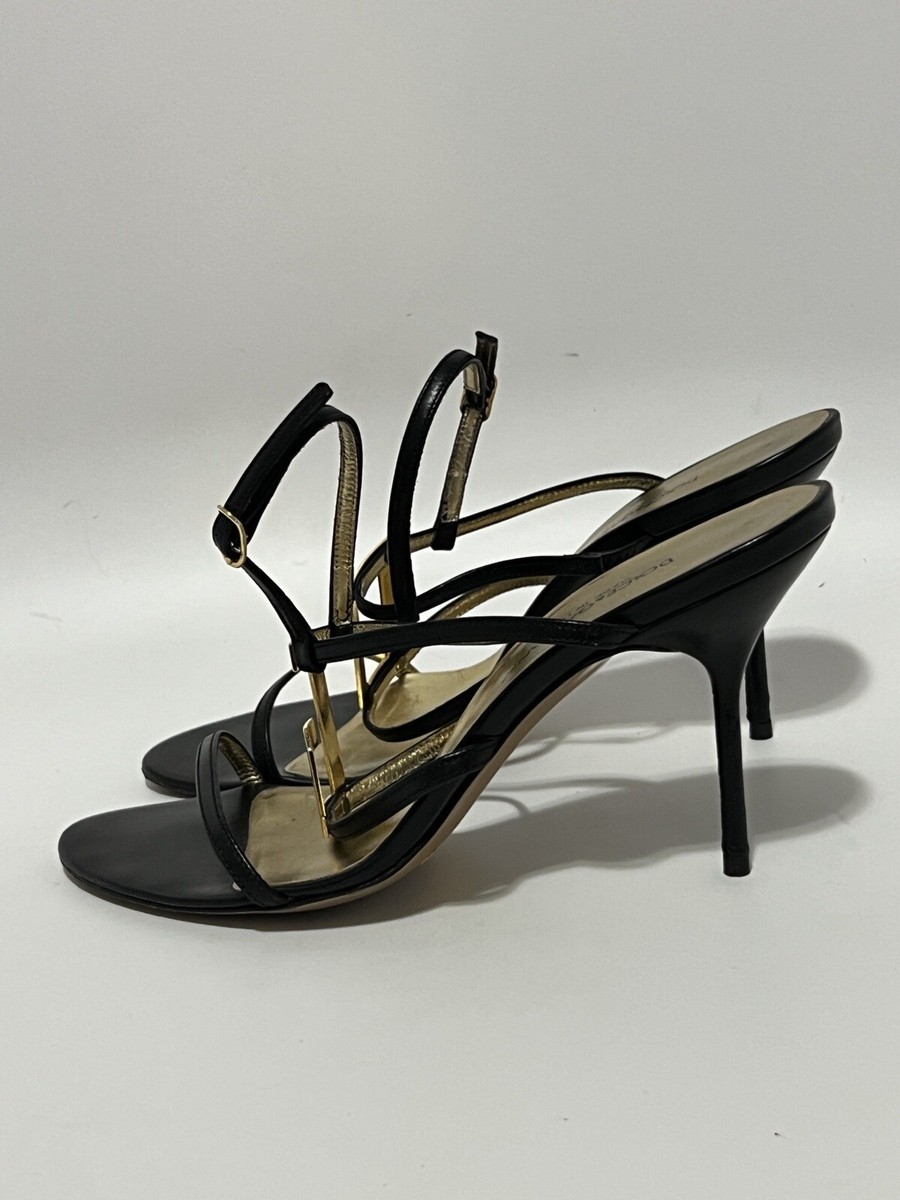 DOLCE&GABBANA パンプス ゴールドx黒 2007523L0022 Vtg DOLCE & GABBANA SS2002 BLACK GOLD LOGO SANDALS 36 | eBay