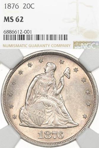 1876 20C NGC MS62 Twenty Cent Piece