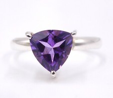 Natural Amethyst Cut Gemstone Ring 925 Sterling Silver Handmade Amethyst Ring