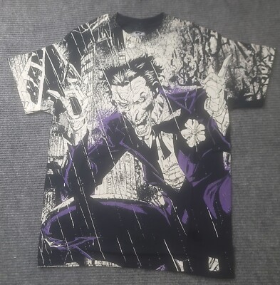 Batman The Joker All Over Graphic Print Mens T Shirt Size M Comics Retro 