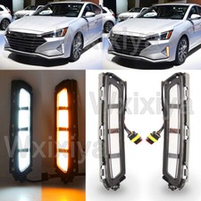 Led Daytime Running Light For Hyundai Elantra 2019 20 Head Fog Lamp W Turn Drl
