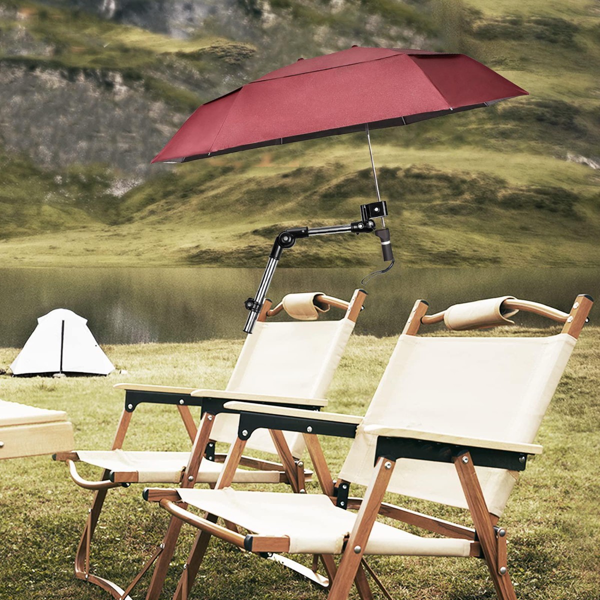 Beach Chair Umbrella with Universal Clamp Umbrella Clip on