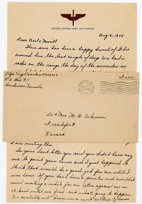*100th Bomb Group- WWWII B 17 Bomber plane GUNNER Letter OUR GAL SAL 8/16/45*