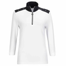 NWT Golfino Ladies Nautical Stripe White Troyer Golf Top 4 6 8 10 12 4334023 100