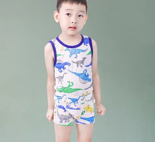 Paquete de 3 camisetas sin mangas de algodón de lujo para niños pequeños dinosaurios - Imagen 6 de 31