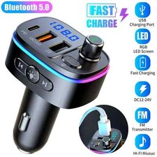 Wireless In-Car Bluetooth FM Transmitter Car Fast 2USB Charger MP3 Radio Adapter