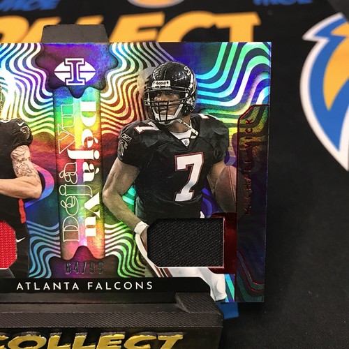 Tarjeta de camiseta doble roja Desmond Ridder / Michael Vick 2022 Illusions Deja Vu 64/99! - Imagen 3 de 4