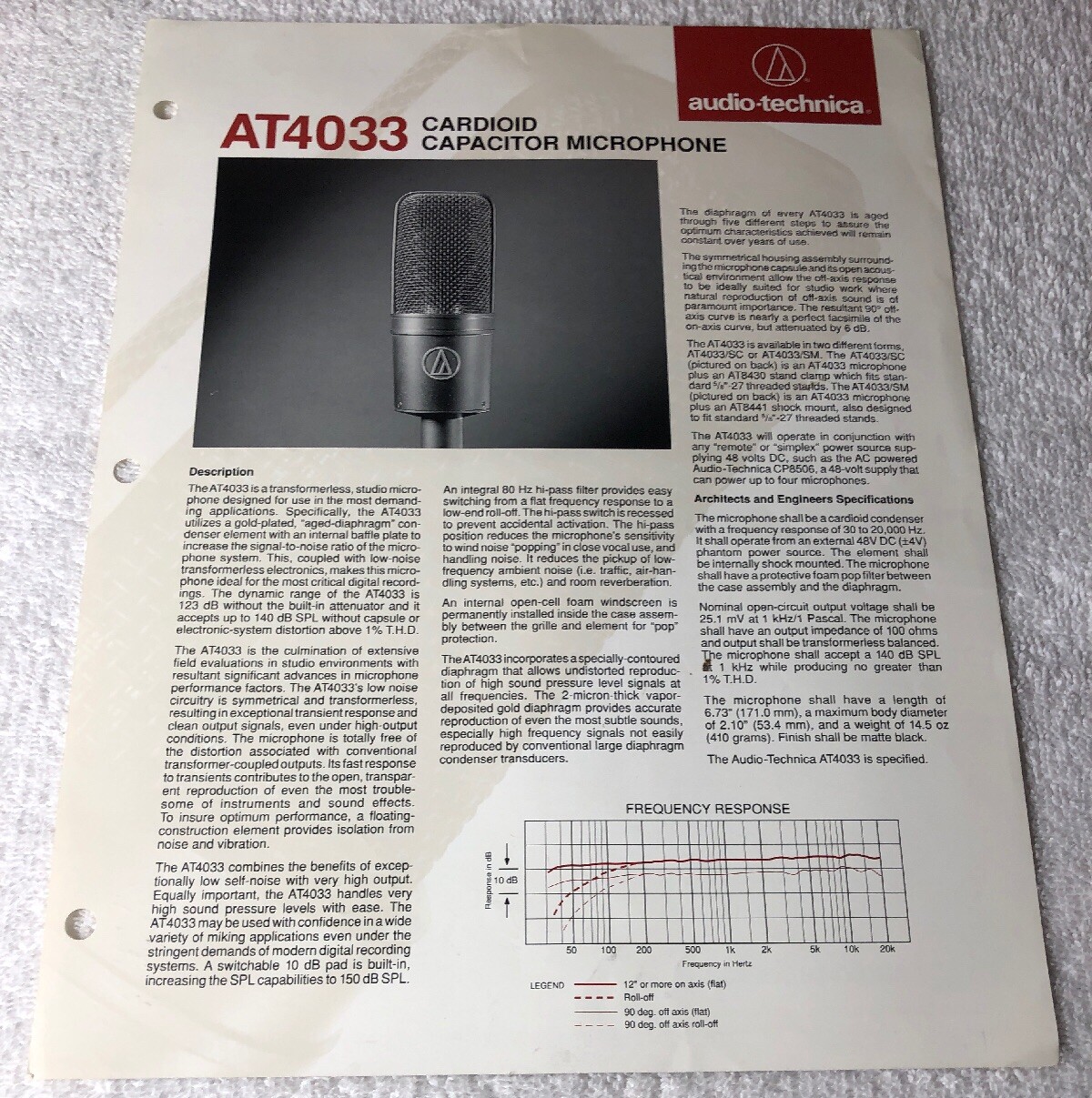 Audio-Technica AT4033 vintage audio equipment - eBay listing photo 2
