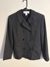 Jones New York Women's Black Wool Blazer Jacket Size 12 Made In USA