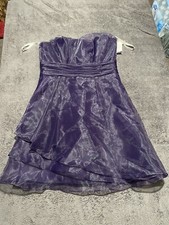 Davids Bridal Purple Straps/Strapless A-line Party Dress STYLE F14335 Size 12
