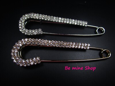Ponchonadel Brosche Anstecknadel Tuchnadel Strass Kristall silber goldfarben AM