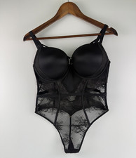 Victoria's Secret One Piece Padded Push Up Lace Teddy Bodysuit Black XL NWT