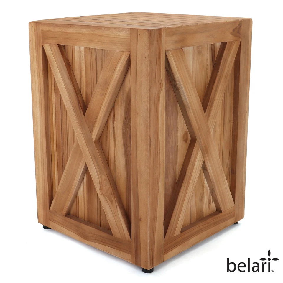 Belari Teak Stools - Teak End Tables - Indoor/Outdoor Teak Garden Stool - Image 3 of 4