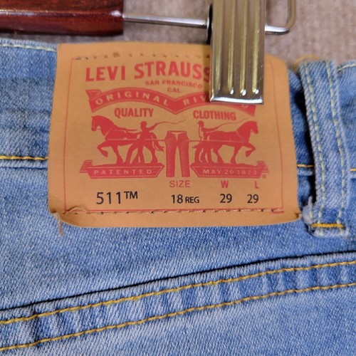 Levis 511 Jeans Teen/Girl 18 Straight Slim Blue Denim Midrise Casual 29×29 - Picture 8 of 12
