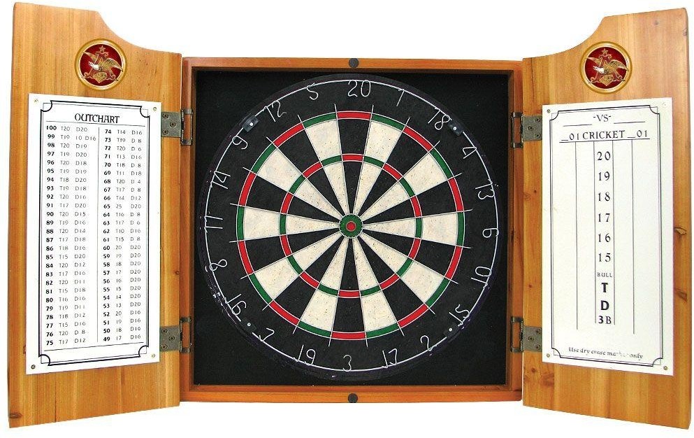 Trademark Wood Finish Dart Cabinet Set - Anheuser Busch A and Eagle Trademark Wood Finish Dart Cabinet Set - Anheuser Busch A and Eagle