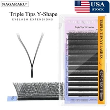 NAGARAKU Three Split Tips Triple 3D YY Shape Interlaced Root Eyelash Extension