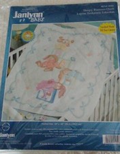 Janlynn Baby Sleepy Bunnies  Blocks  Quilt - Stamped Cross Stitch Kit  NEW 