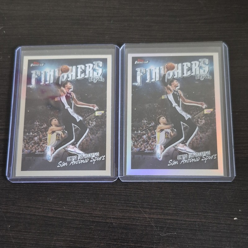 Victor Wembanyama Spurs 2 Card Lot Topps Finest Finishers Refractor and Base