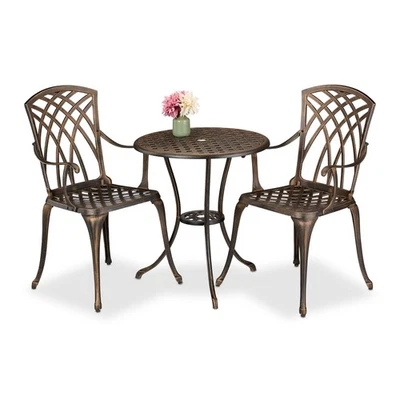 Salon jardin 2 personnes meuble exterieur Ensemble table 2 chaises Meuble jardin - Photo 1/2