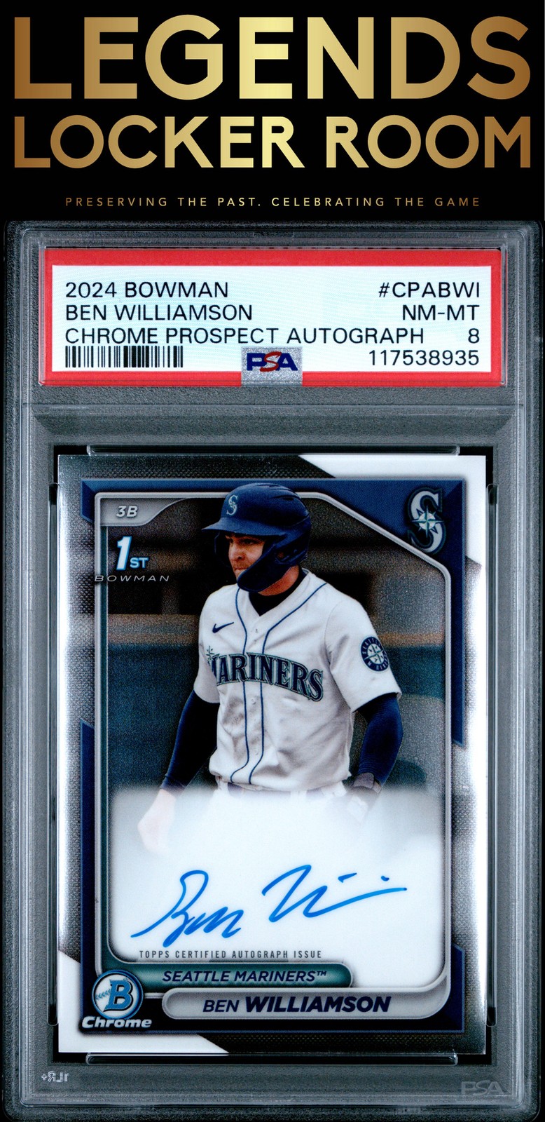 2024 Bowman Chrome Prospect Autographs #CPABWI Ben Williamson PSA 8